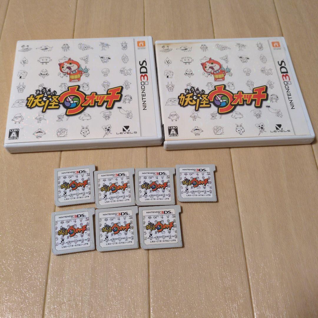 3DSソフト妖怪ウォッチ(1、初代、無印)まとめ売り9本+おまけのカセット