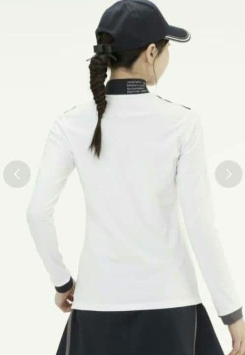 再再再値下新品 ランバンスポール モックネックL 白 定価19800円 裏微