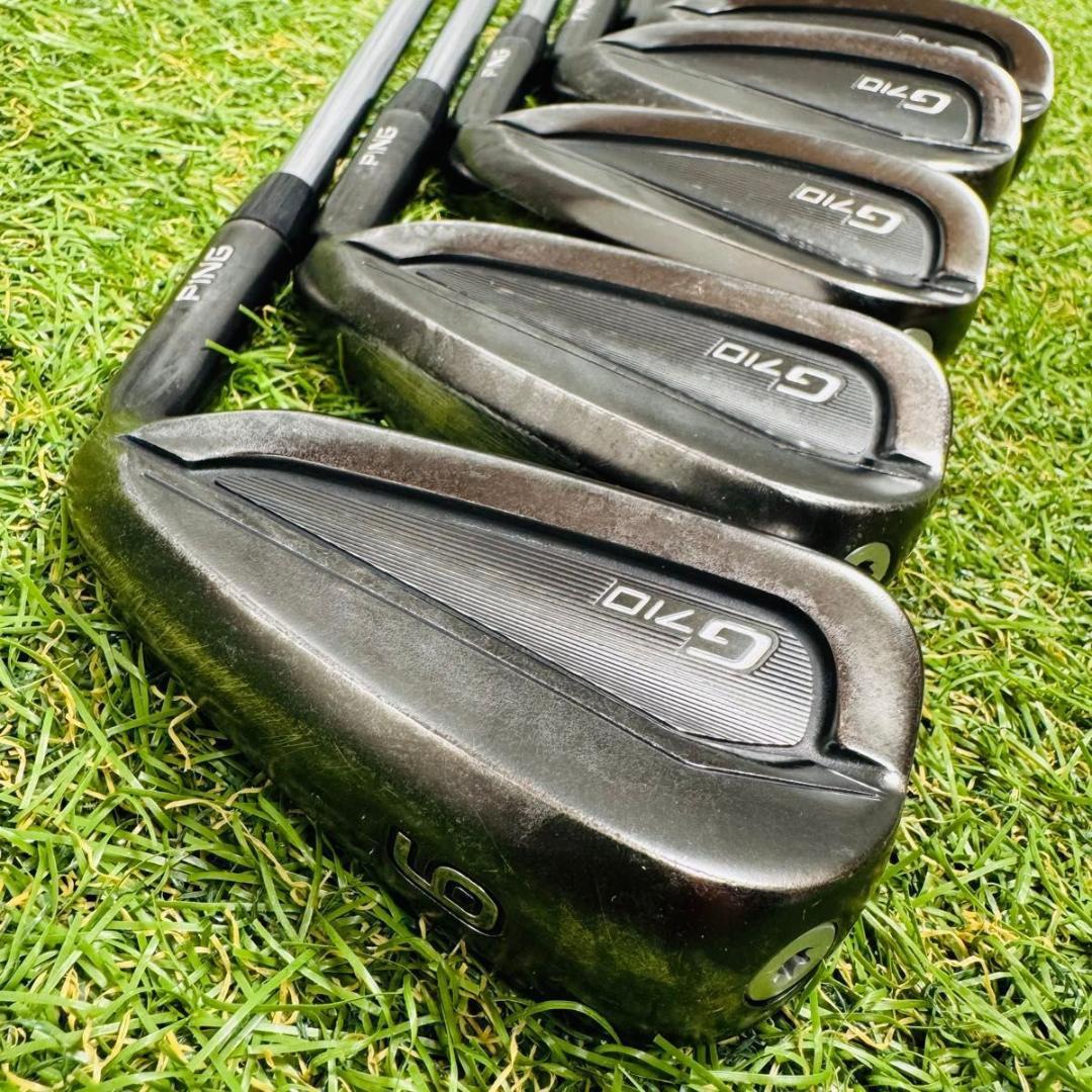 良品】ピン G710 黒ドット メンズアイアンセット 5本 スチール S