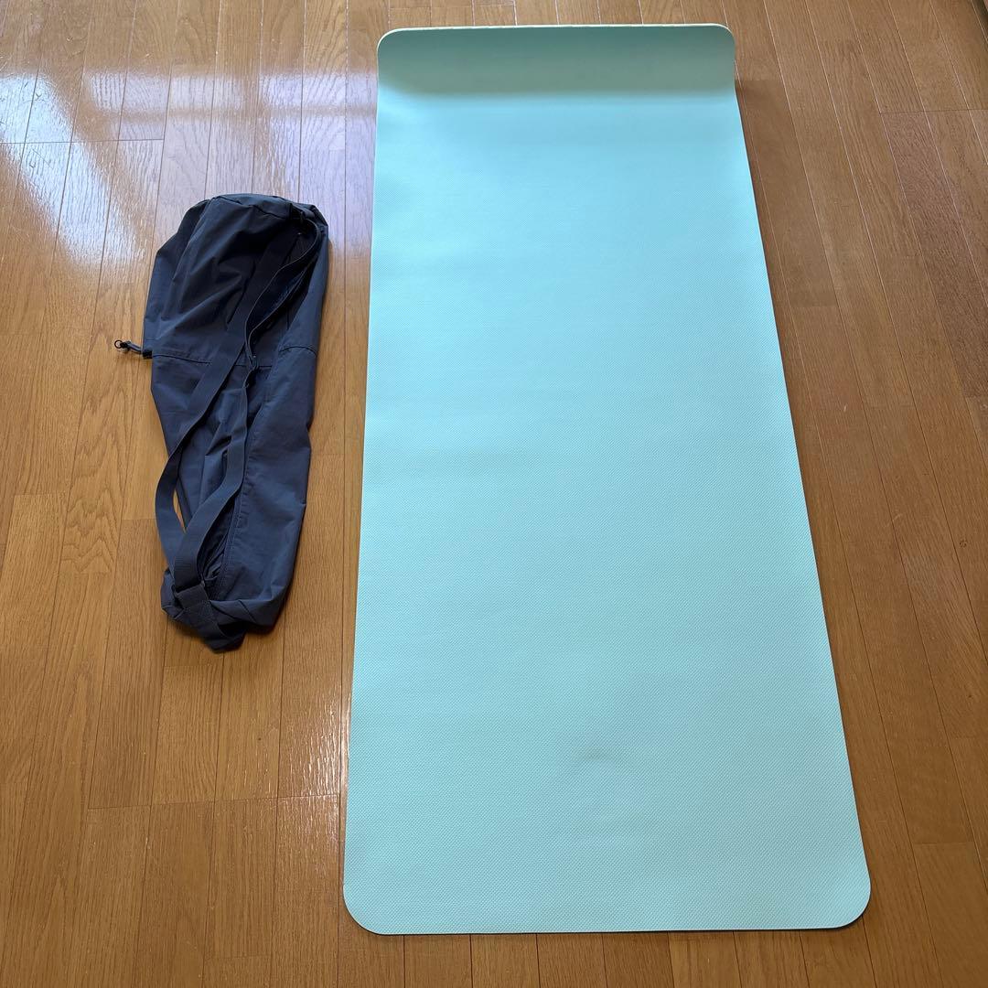 SUKALA リバーシブルヨガマット4mm レモンライム×アクア ケース付
