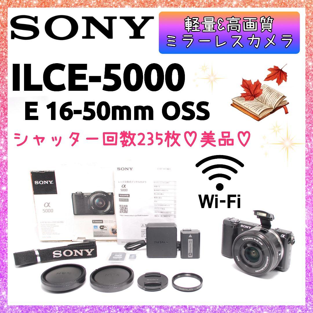 ❤即購入1000円OFF❤美品❤ SONY α5000 ショット数235枚✨ α（ソニー） ソニー SONY α5000 ILCE-5000 レンズセット ホワイト