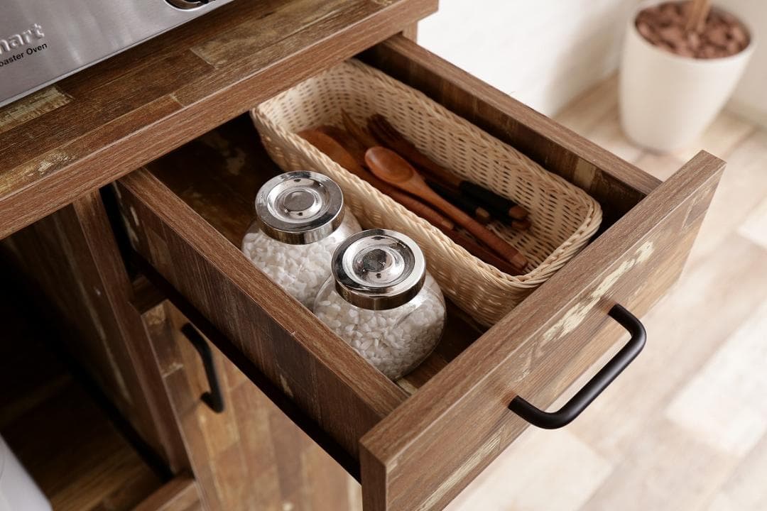 《新品・送料無料》Cave 寄木柄180cmレンジ台