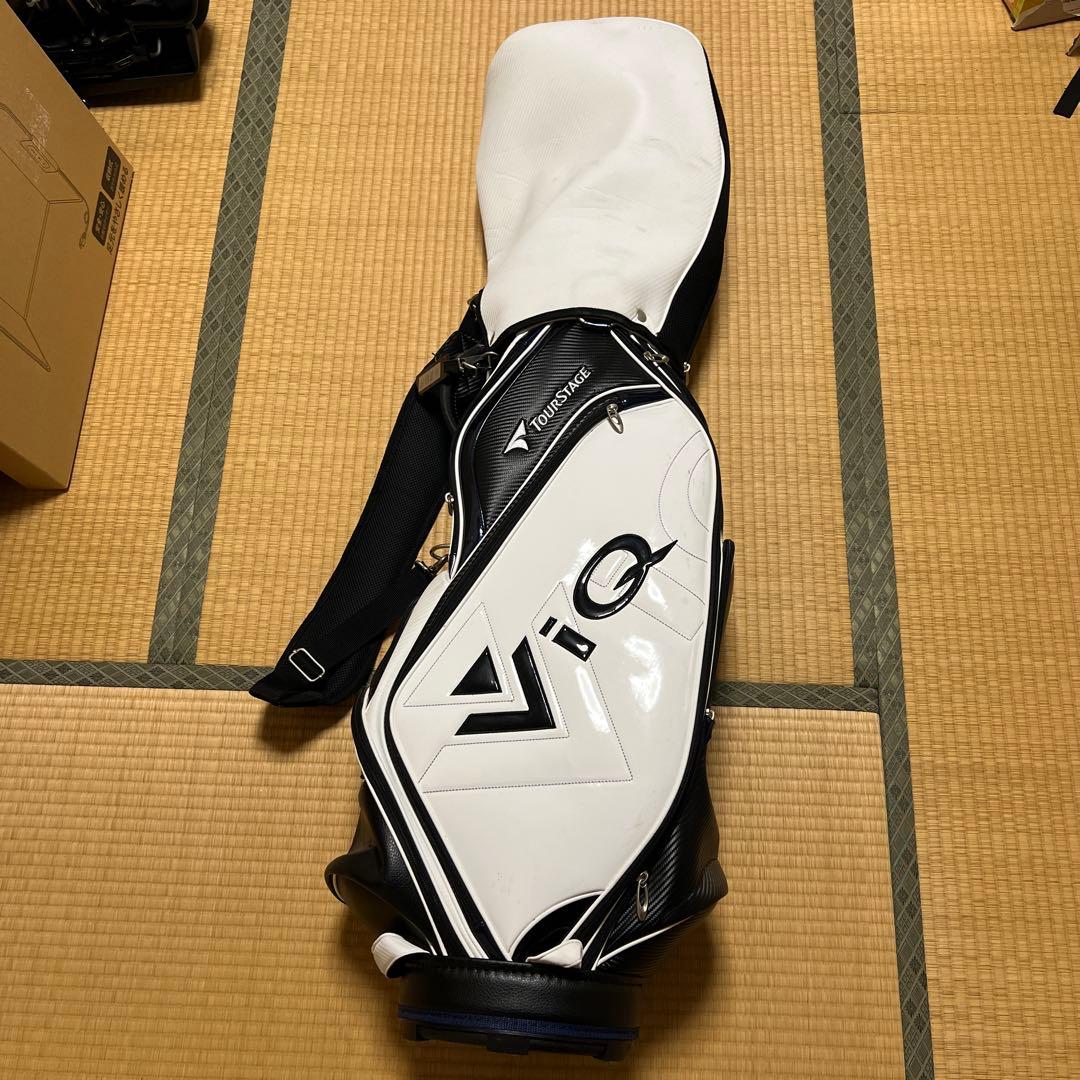 TOURSTAGE キャディバッグ ホワイト・ブラック - メルカリ