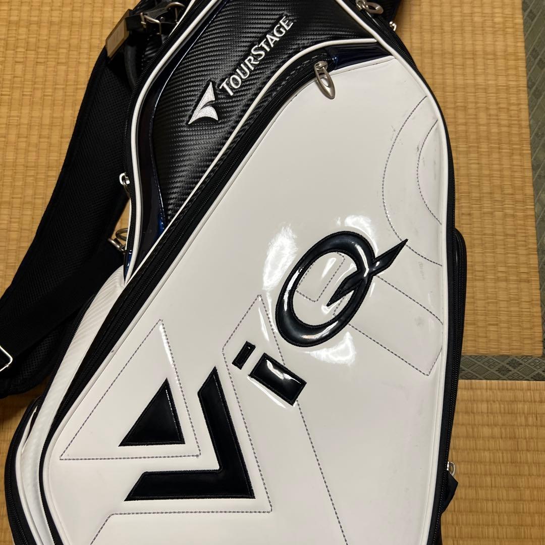 TOURSTAGE キャディバッグ ホワイト・ブラック - メルカリ