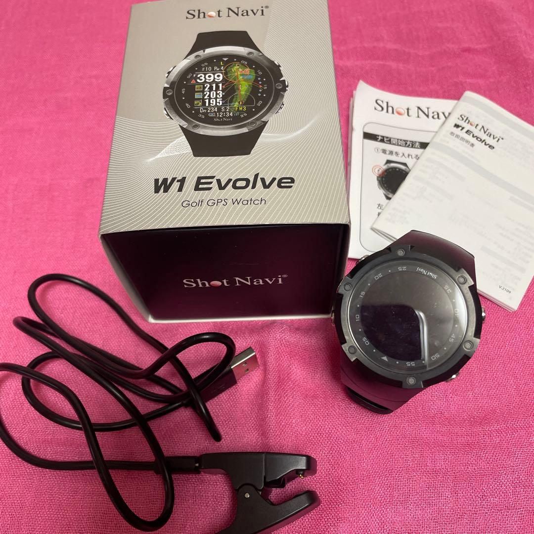 Shot Navi W1 Evolve ゴルフ GPS ウォッチ Amazon | Shot Navi W1 Evolve(ショットナビ) ネイビー×シルバー GPS