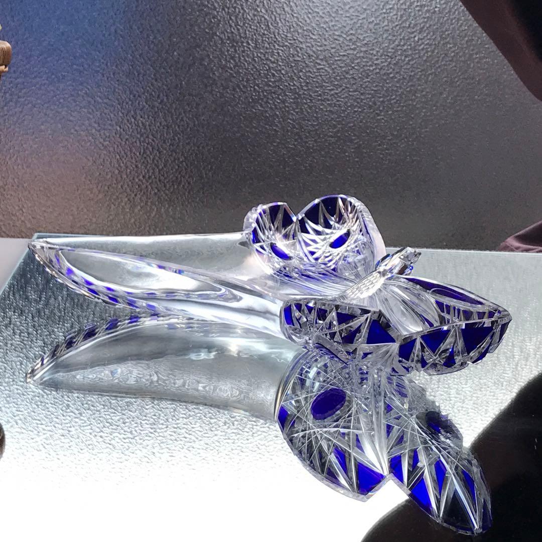 美術館所蔵品オールドバカラ リベリュールLibelluleトンボ蜻蛉 装飾皿