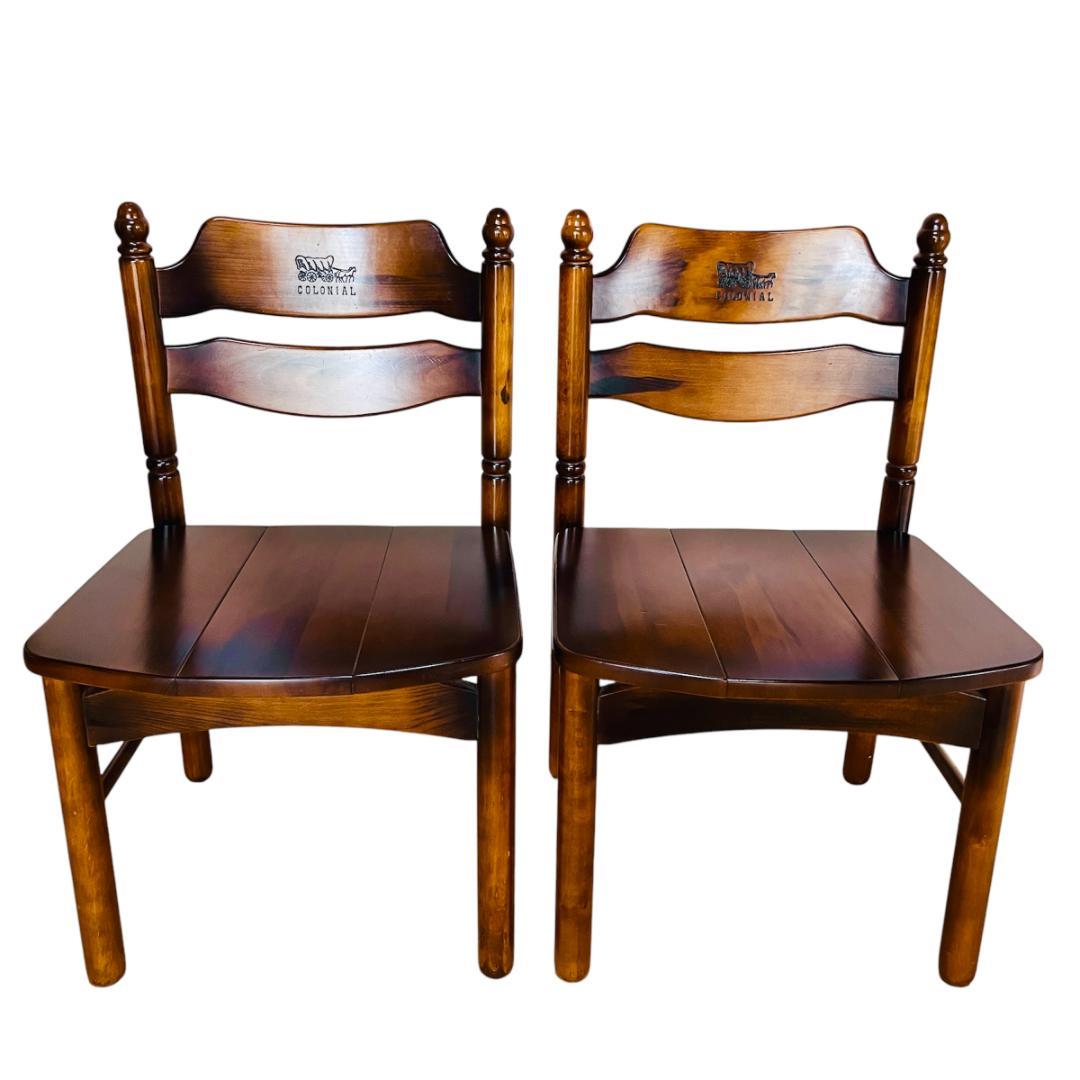 90年代】オールドカリモク コロニアル ダイニングチェア 馬車刻印 2脚
