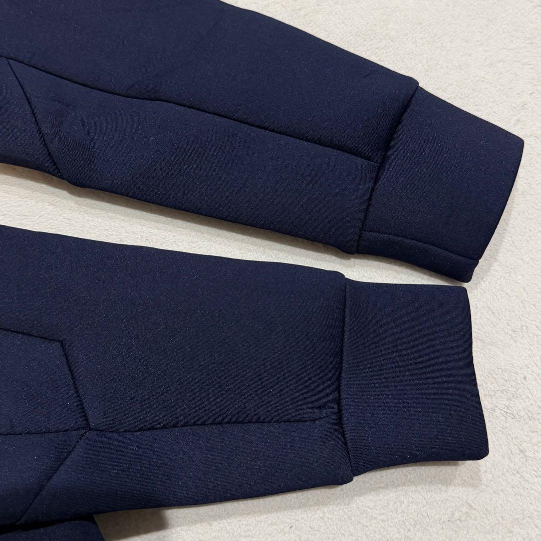 ムータマリン ボンディングパーカー ワッペン 2way ファー フード 紺 M