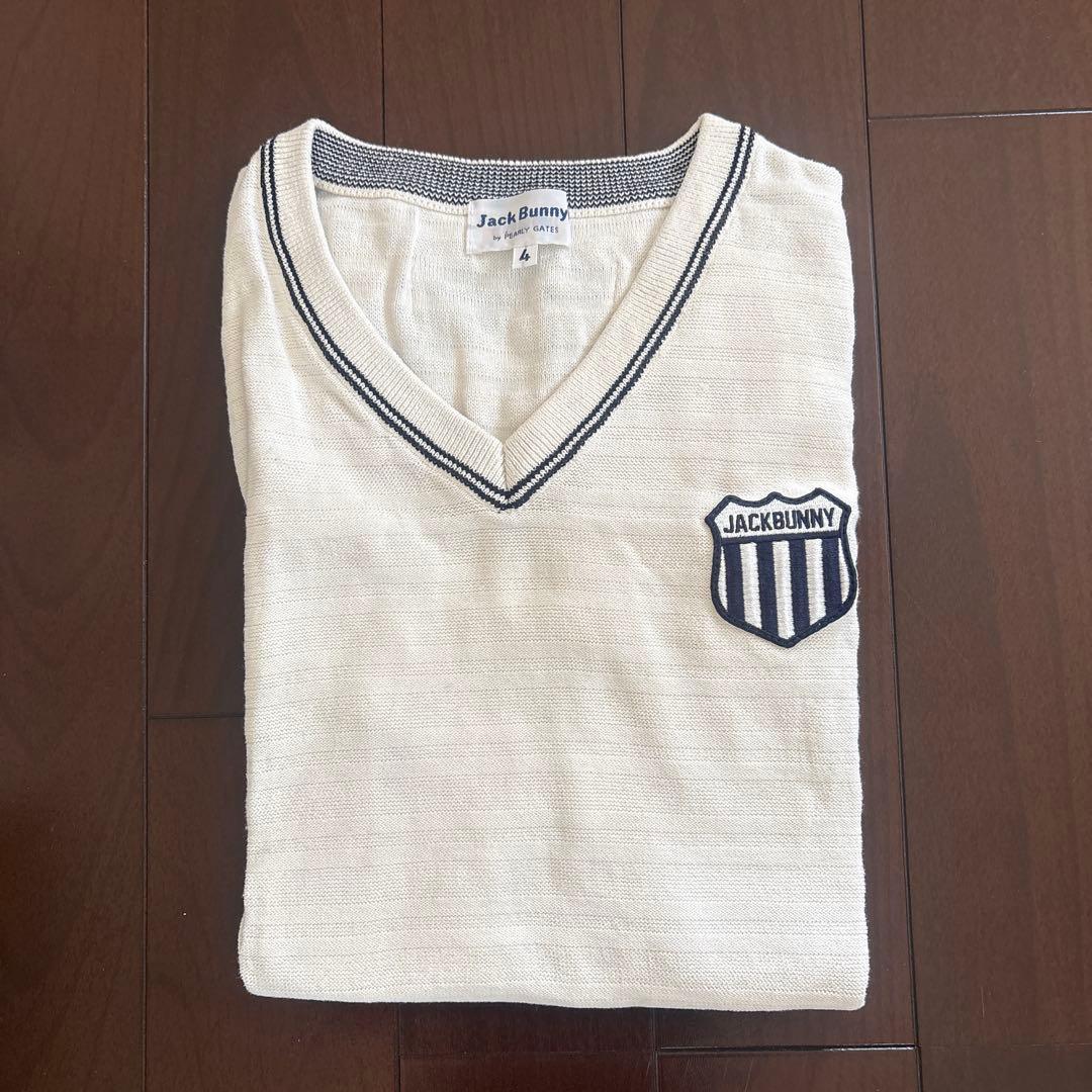 Jack Bunny メンズ Vネックベスト ホワイト サイズ4 - メルカリ