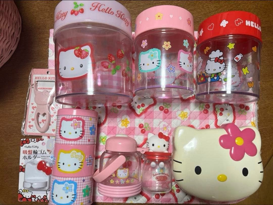 レア キティ キッチン シュガーポット 缶 いちご 赤 カオハナ 千鳥