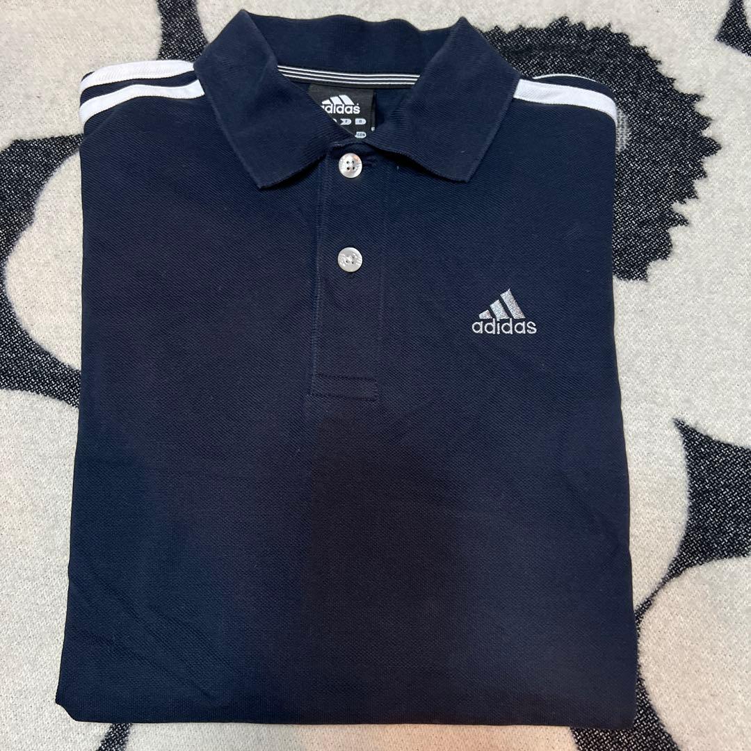 adidas ネイビー ポロシャツ - メルカリ