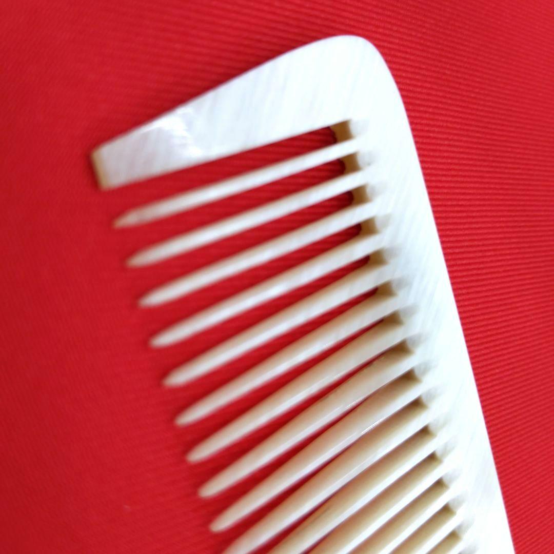 E1 水牛の角 直刃手引 大型角仕上げ くし カットコーム 理容道具 希少