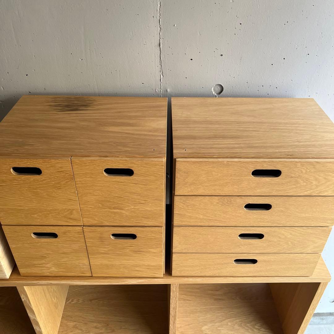 美品☆無印 スタッキングシェルフセット・3段×2列・オーク材