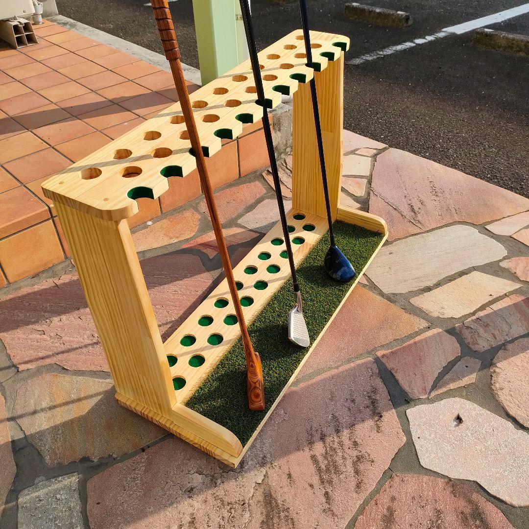 ゴルフクラブスタンド21＋11本【組立て完成品】塗装＆フェルト付