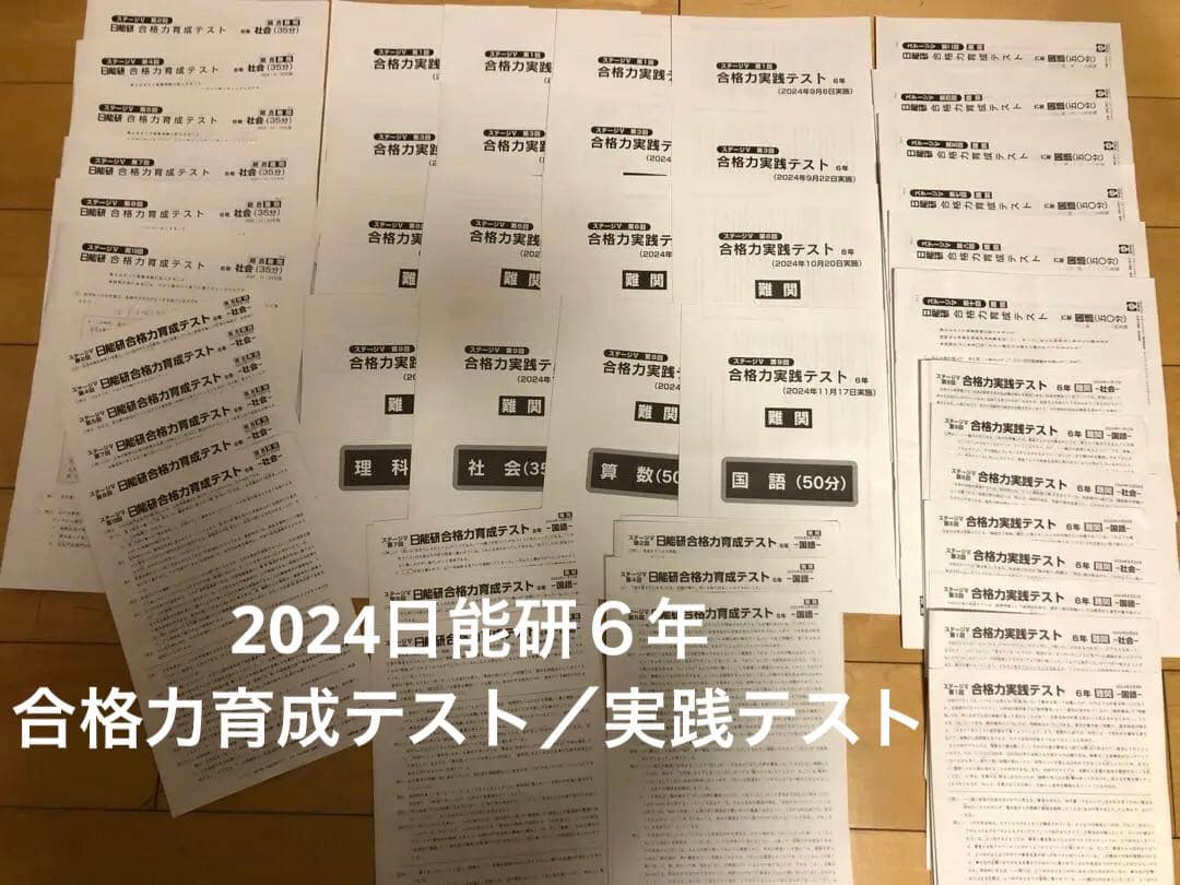 最新版2024日能研6年後期 合格力育成テスト/合格力実践テスト 解答