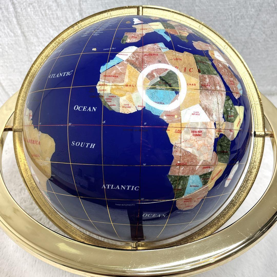 アンティーク地球儀 ゴールドスタンド 方位磁針付 猫脚 vendage