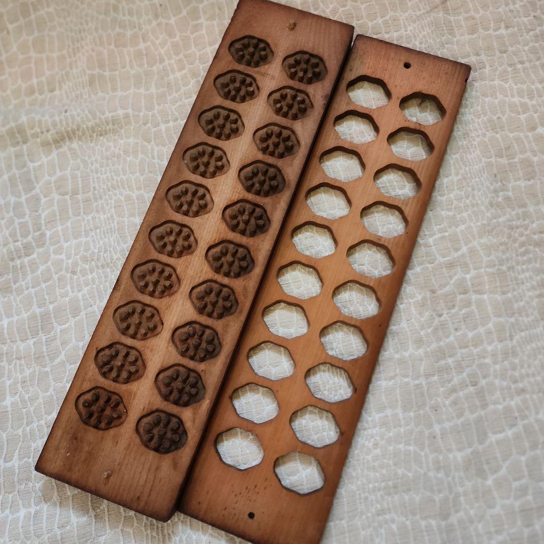 菓子木型-199　古い 木型 菓子型 和菓子 木製 古道具 古物 菓子木型-千鳥 古い 木型 菓子型 和菓子 木製 古道具 古物 - メルカリ