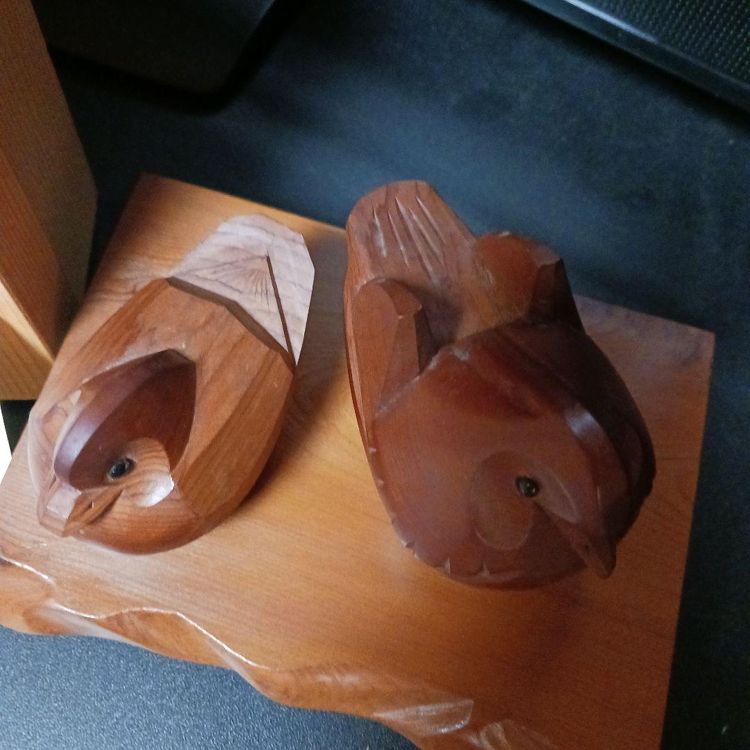 一位一刀彫り 「おしどり夫婦」宮内庁御用達 献上品伝統工芸品 飛騨
