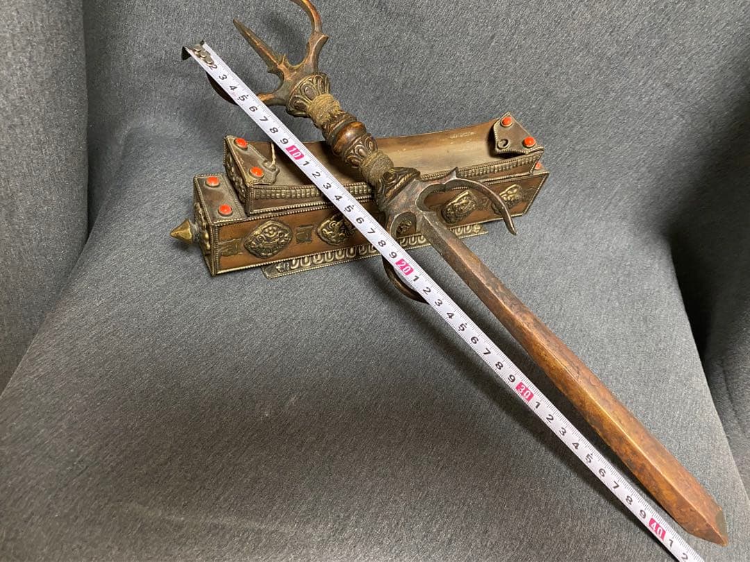 三鈷剣　倶利伽羅剣　不動明王　空海　チベット密教　43.5cm