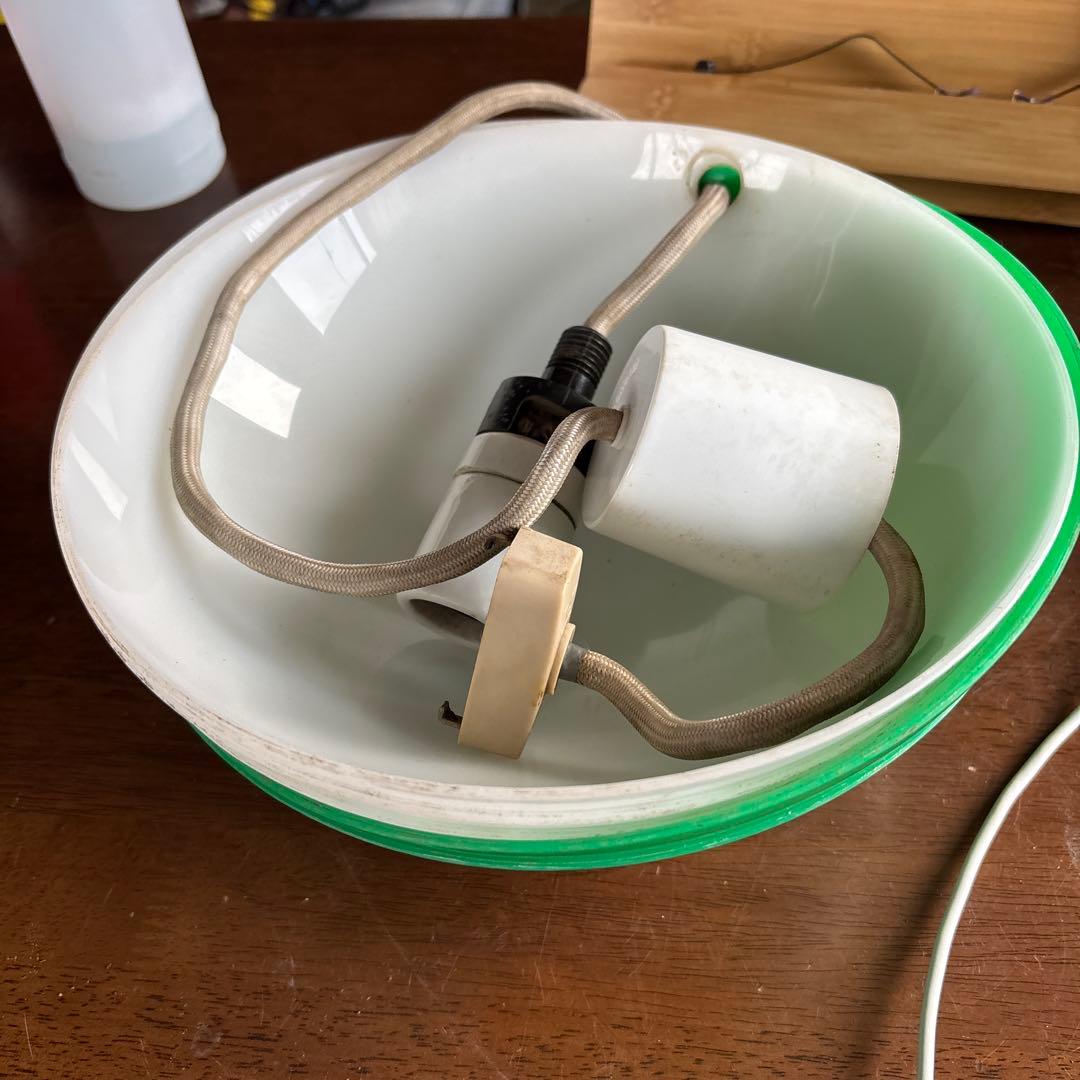 希少】ナショナル 昭和レトロ ペンダントライト グリーン スペース