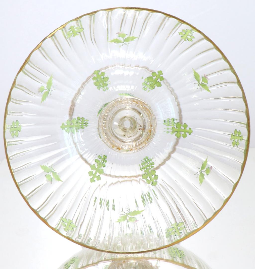 オールド・バカラ 稀少1880年頃金彩エナメルアザミ&ロレーヌ十字大型