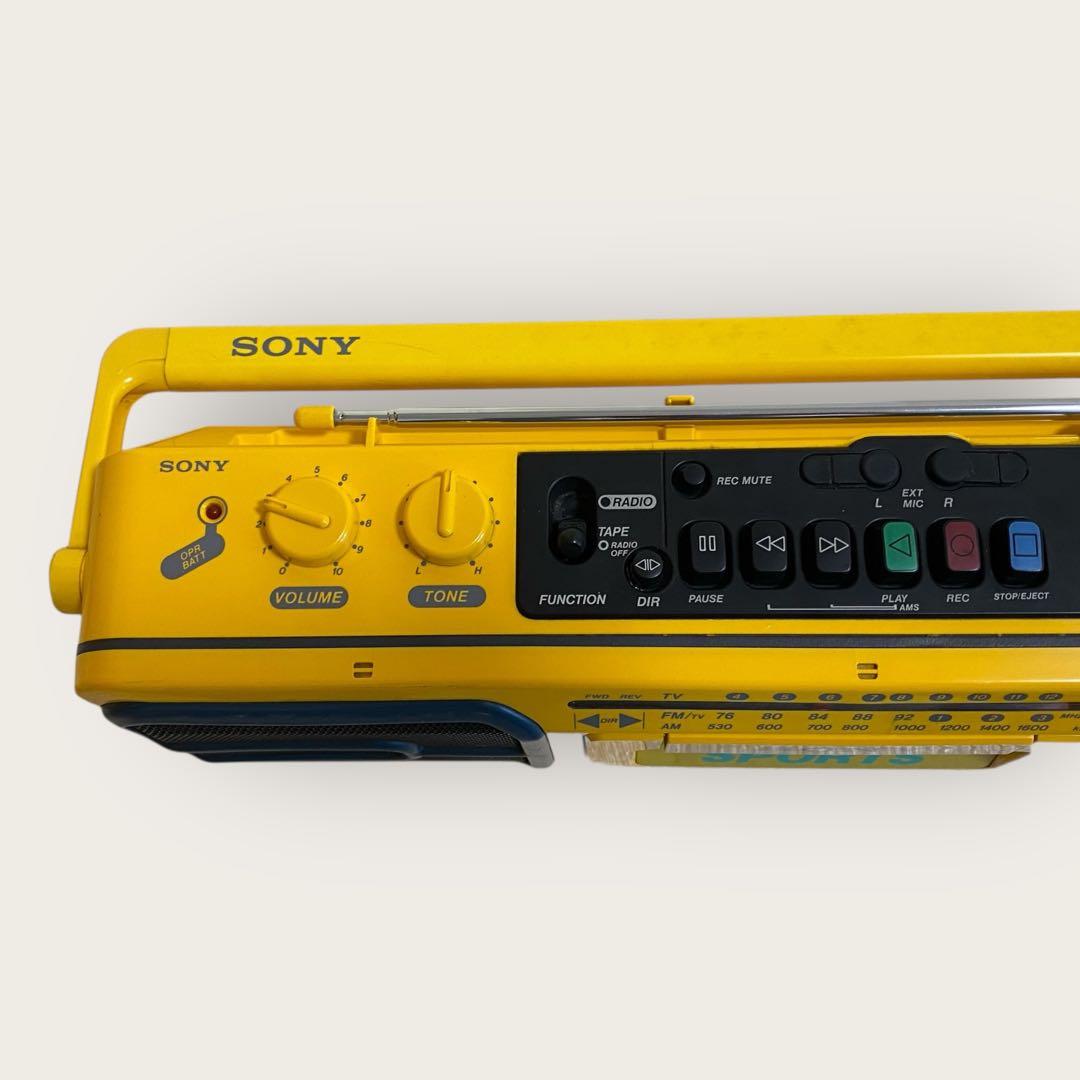 希少 動作品 SONY SPORTS CFS-V75 イエロー ラジカセ - メルカリ