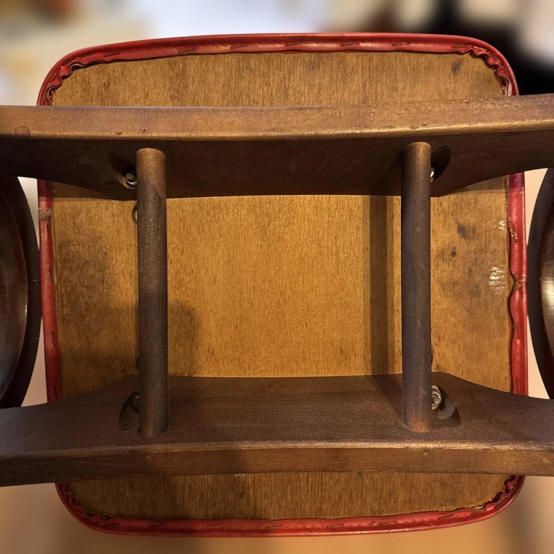 秋田木工 AKITAMOKKO 木製スツール 赤座面 曲木 ヴィンテージ - メルカリ