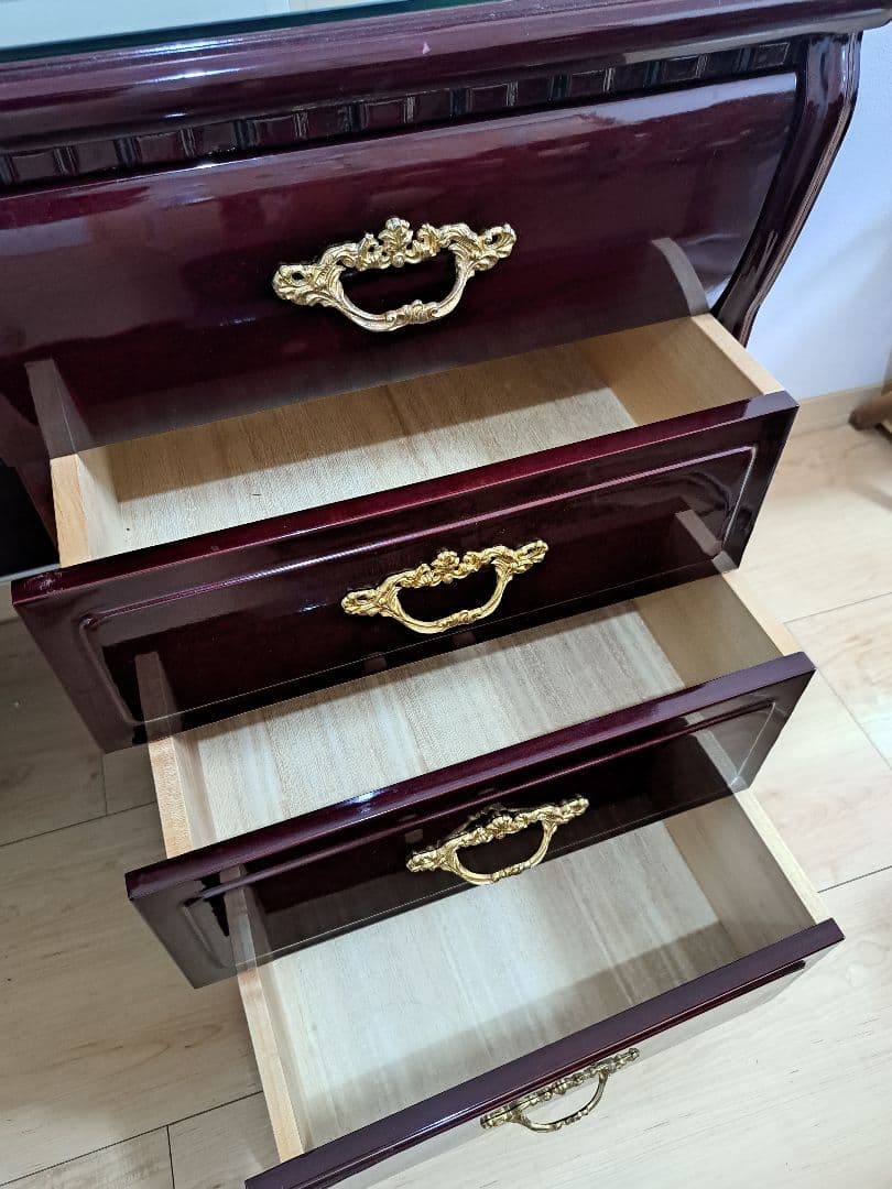 フランスミラー ヴィンテージ丸二鏡台ドレッサーアンティーク ※椅子