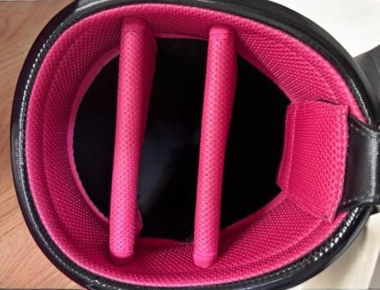 松田幸司/　Callaway 高級エナメルキャディバッグ ブラック・ピンク