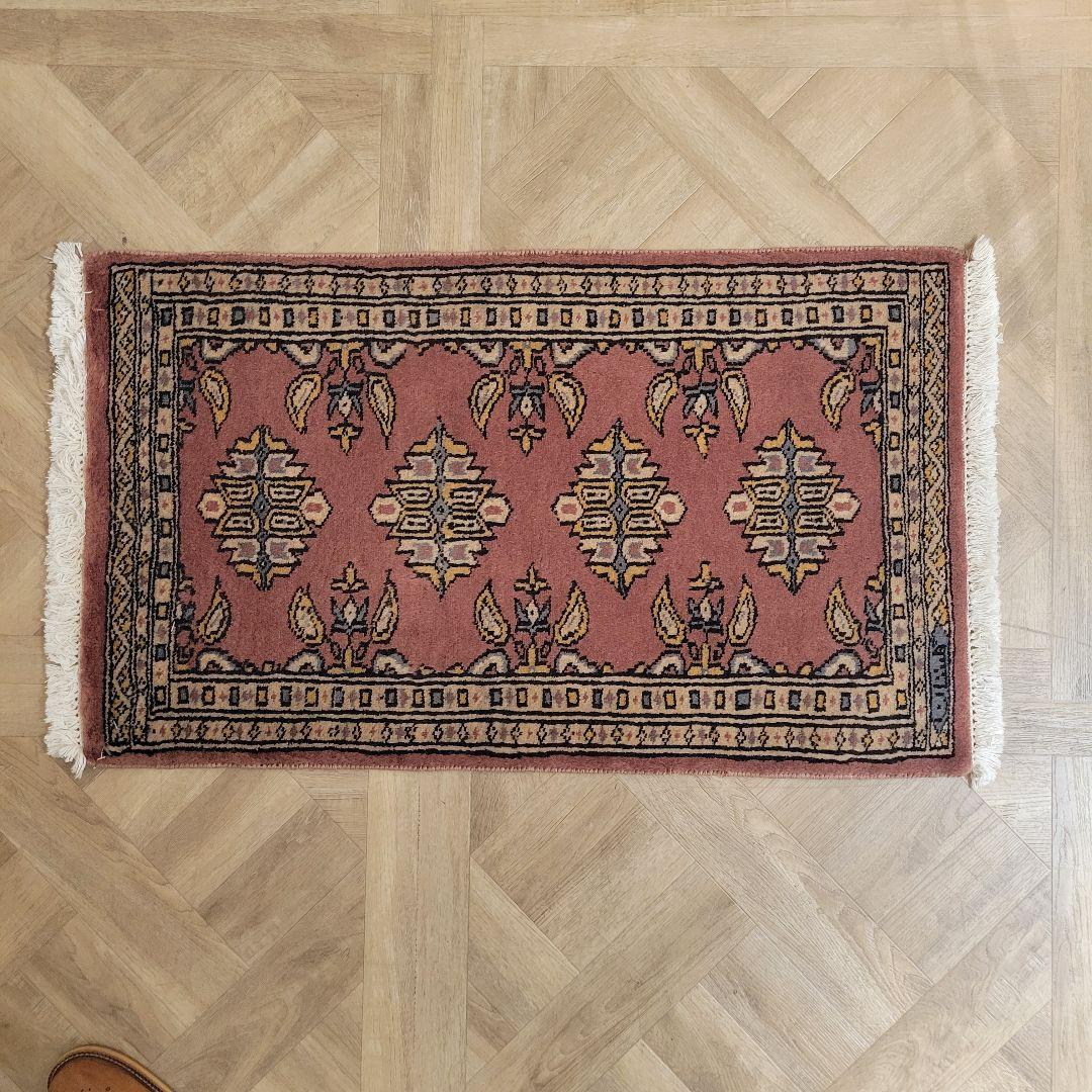 46x78cmパキスタン手織りマット(289)ギャッベ・ペルシャ・毛