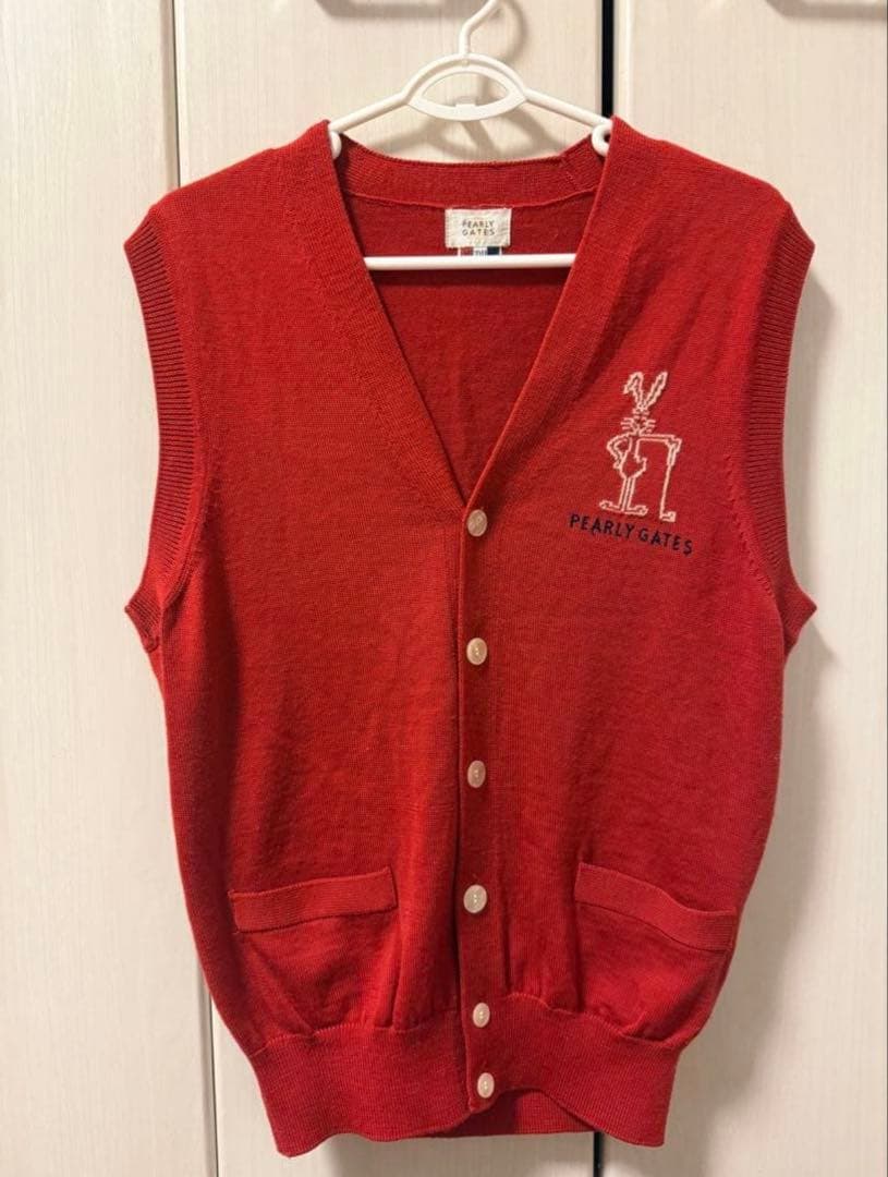 PEARLY GATES パーリーゲイツ レッド ニットベスト - メルカリ