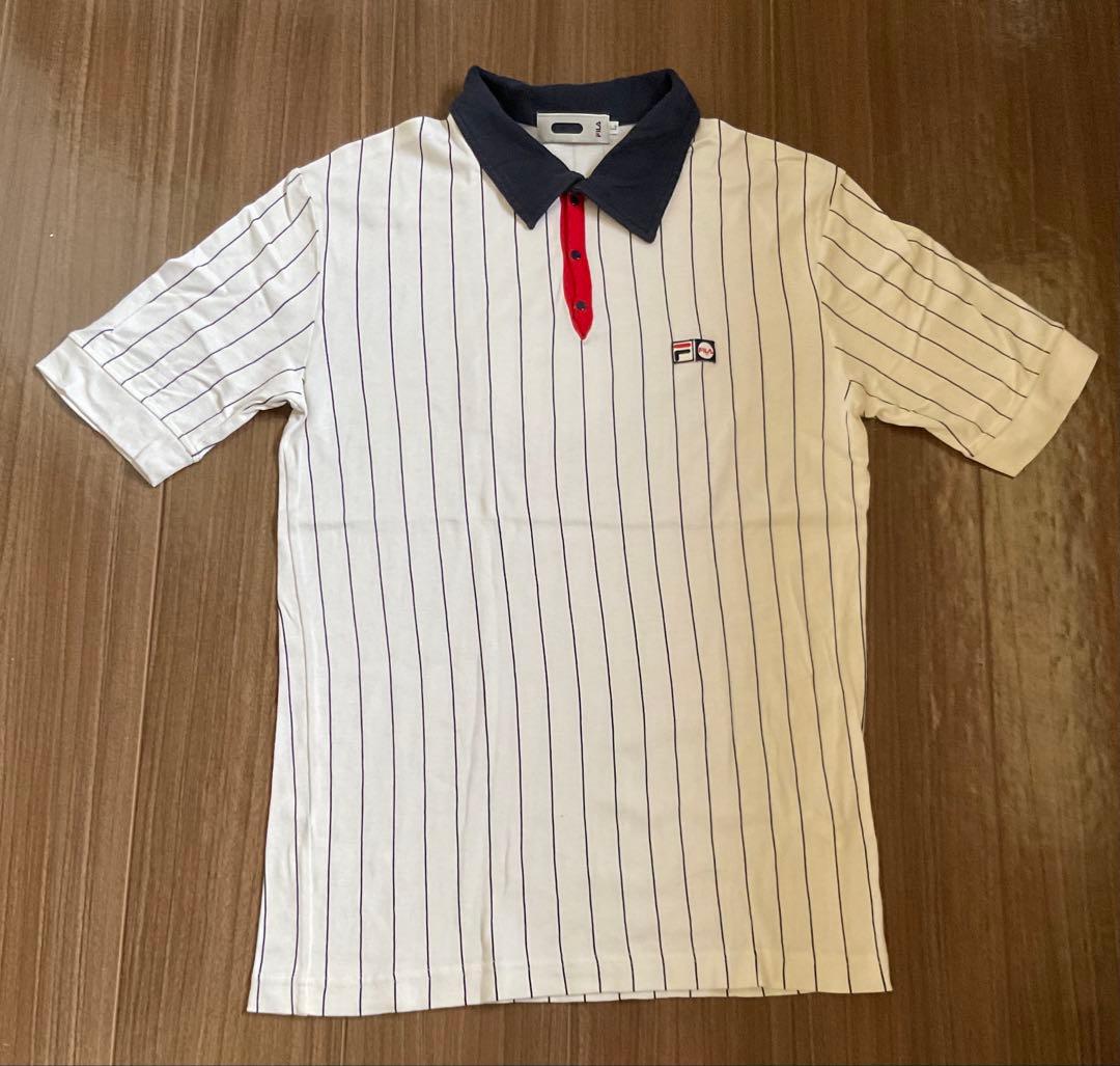 フィラFILA ストライプ ポロシャツ(サイズL) ボルグ - メルカリ