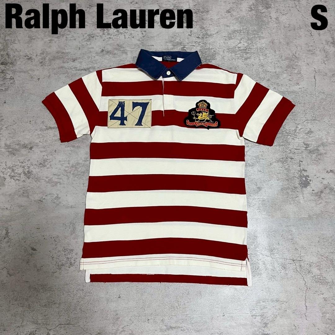 ラルフローレン ラガーシャツ 刺繍 ワッペン ボーダー 半袖