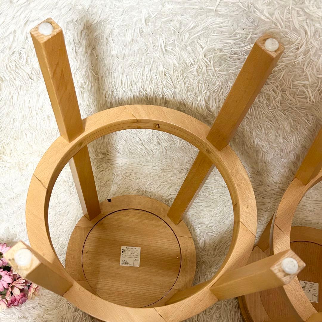 廃盤品】QUON クオン 回転式 カウンターチェア セロ ブナ材 740 2脚