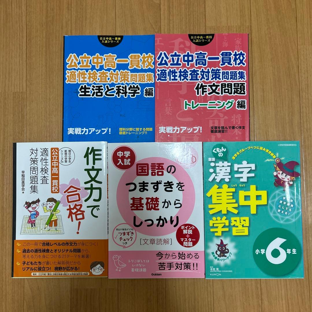 公立中高一貫校 適性検査対策 作文、漢字問題集など 5冊セット - メルカリ
