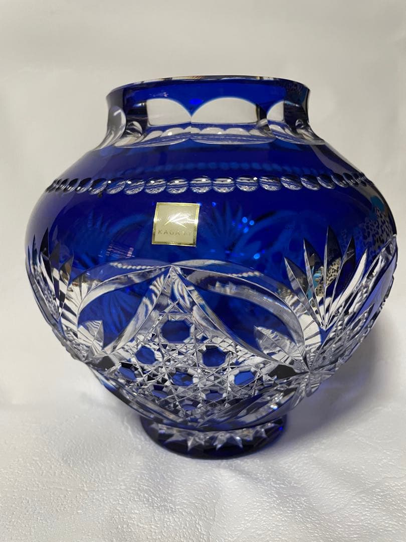 カガミクリスタル・江戸切子花瓶（木村秋男氏デザイン） - メルカリ