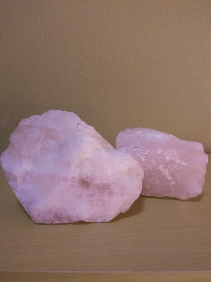 ローズクォーツ原石 セット (888g、540g) 恋愛運 浄化用