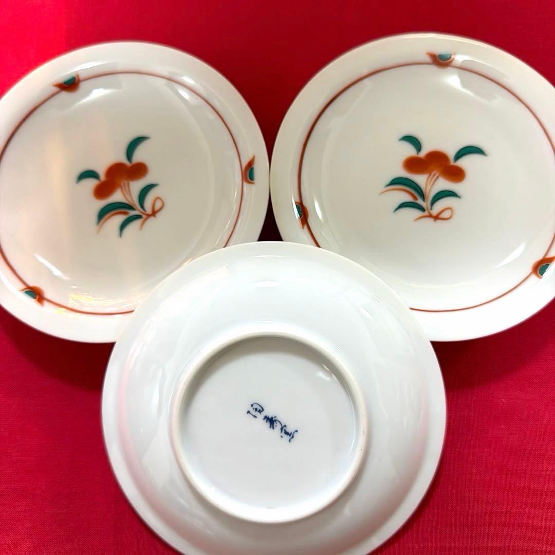 蘭子❀.*・゜ たち吉赤絵金彩角皿　庫山窯羽子板皿　No.4-24