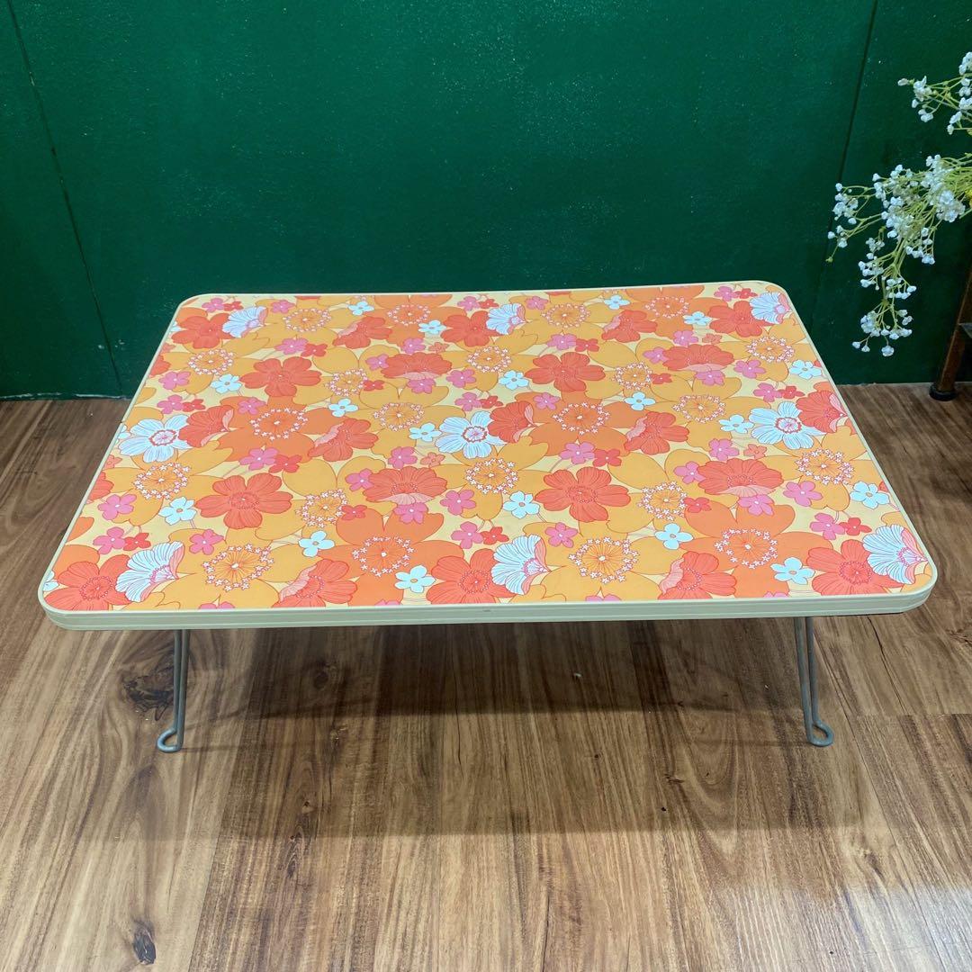 折りたたみテーブル 昭和レトロ レトロポップ 花柄 インテリア - メルカリ