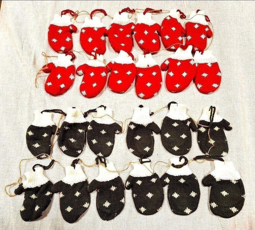 新品⭐クリスマスニットミトン装飾ガーランド 手袋オーナメント 24個付