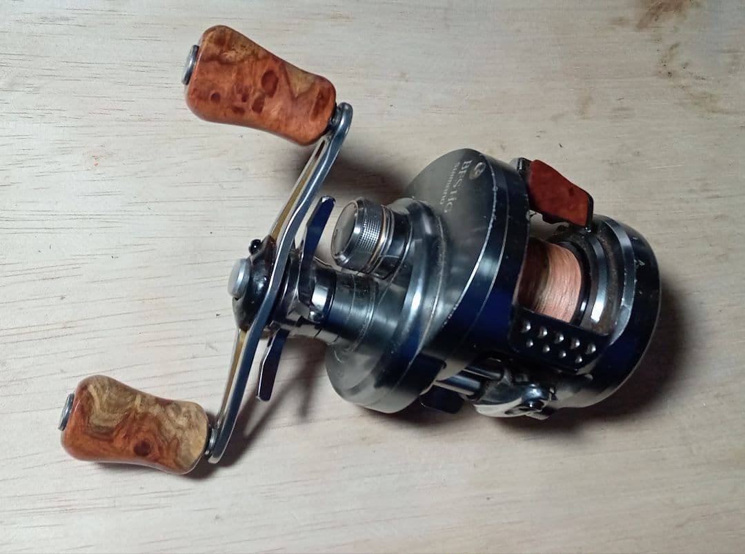 花梨ノブ 紅白 シマノ ダイワ リールノブ ハンドルノブ ダブル ベイト