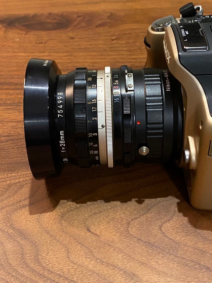 LUMIX GH1 ゴールド ミラーレス ニコンオールドレンズf28 1:3.5 - メルカリ