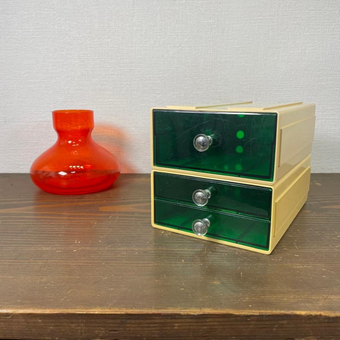 昭和レトロ プラスチック収納ケース 小物入れ スペースエイジ 小