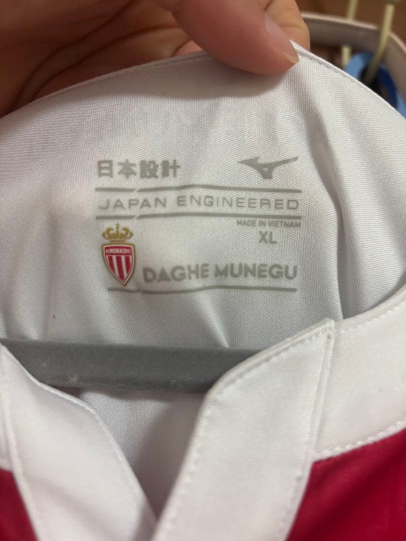 モナコ サッカーシャツ 半袖 赤 白 スポーツ サッカー・フットサル ウェア