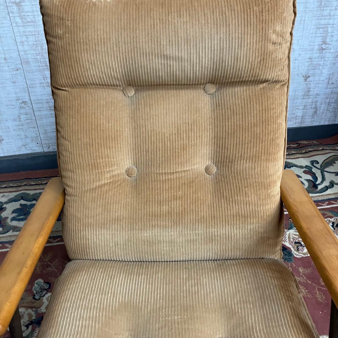 ②国産ビンテージ 昭和レトロ OSLO オスロ コーデュロイリクライニング