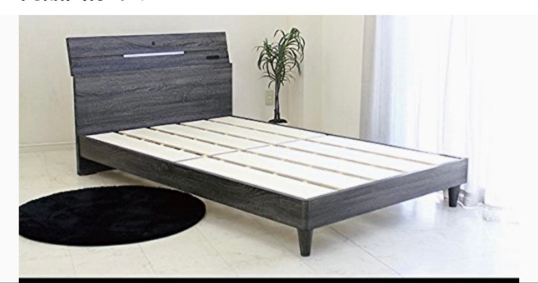 ダブルベッドフレーム LEDライト付き ベッド ダブルベッド ダブル ベッドフレーム フレームのみ おしゃれ