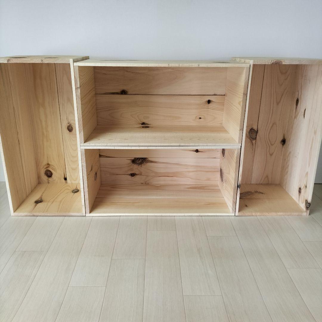 持ち手無しりんご箱》4箱セット☆収納 木箱 本棚 北欧 インテリア