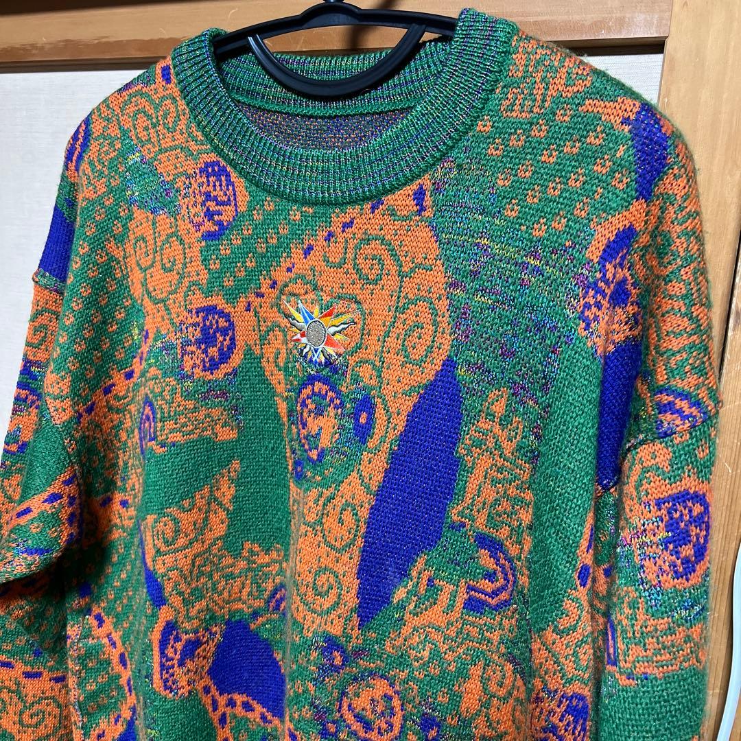 美品 J's ジャンボ尾崎 セーター ニット ブリヂストンスポーツ L 緑 紺