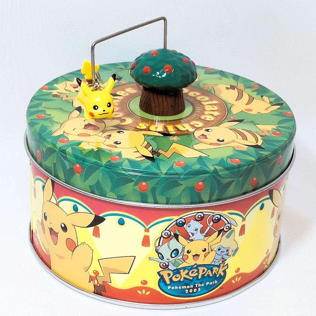 希少 ポケパーク ピカチュウの森 フィギュア クッキー 缶 2005 愛