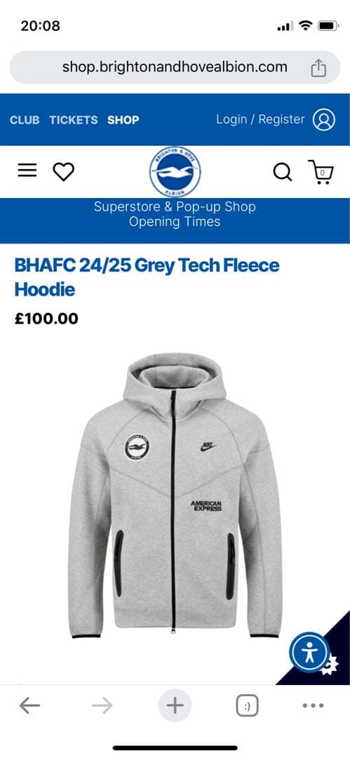 【ブライトン】24/25 Grey Tech Fleece上下セット(Lサイズ) Nike tech fleece ブライトン ナイキテックフリース セットアップ